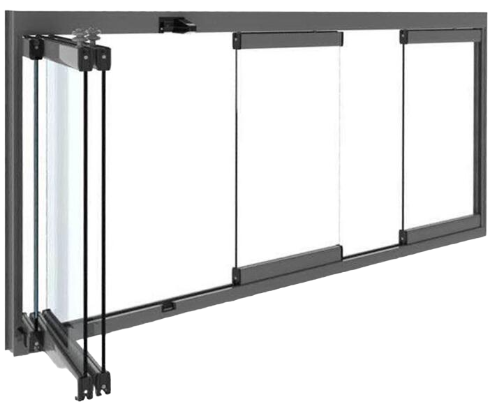 folding glass wall components